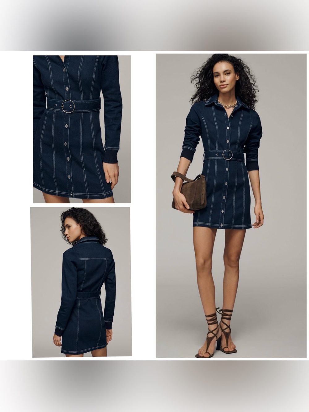 NWT Anthropologie Pilcro Denim Long-Sleeve Mini Shirtdress